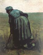 Vincent Van Gogh Peasant Woman Digging (nn04) oil painting